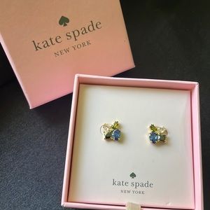 Kate spade flying colors cluster stud earrings in blue/gold